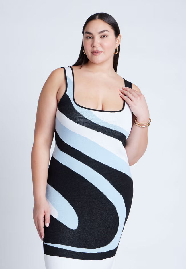 ELOQUII Intarsia Column Dress - Sabrina Swirl
