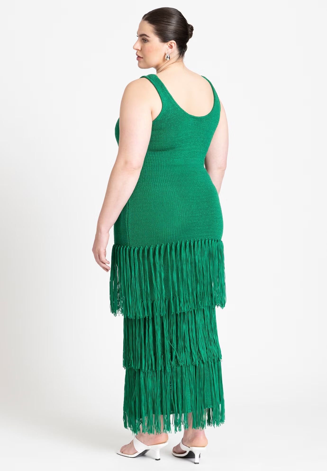 ELOQUII Fringe Sweater Dress - First Tee