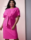 ELOQUII Cross Front Flutter Sleeve Dress - Pink