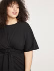 ELOQUII Cross Front Flutter Sleeve Dress - Black Onyx
