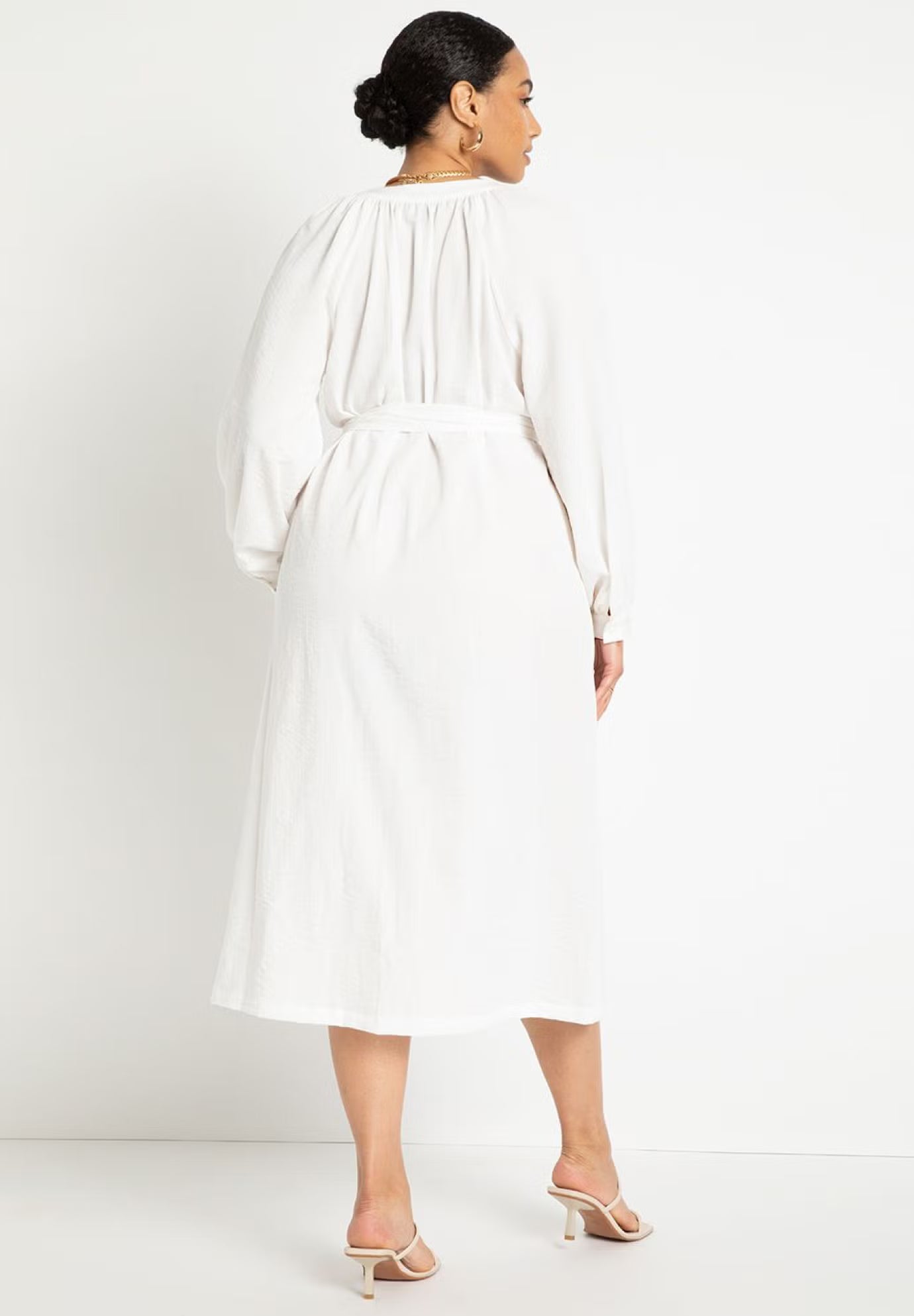ELOQUII Relaxed Dress with Applique - Jet Stream