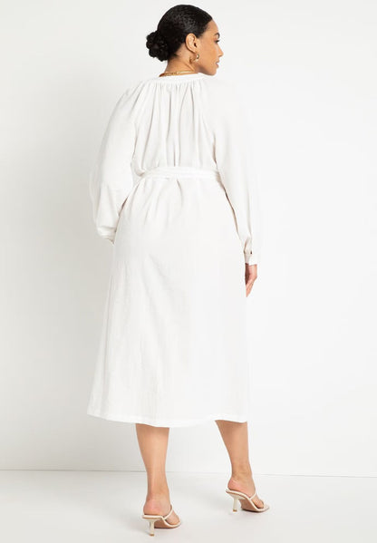 ELOQUII Relaxed Dress with Applique - Jet Stream