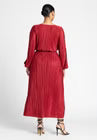 ELOQUII Plisse Open Sleeve Dress - Biking Red