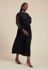 ELOQUII Plisse Open Sleeve Dress - Black Onyx