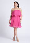 ELOQUII Ruffle Hem Mini Dress - Very Berry