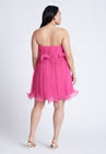ELOQUII Ruffle Hem Mini Dress - Very Berry