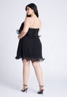 ELOQUII Ruffle Hem Mini Dress -  Black Onyx