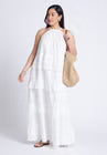 ELOQUII Lace Detail Aline Dress - Jet Stream