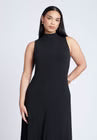 ELOQUII Mock Sleeveless Maxi Dress - Black Onyx