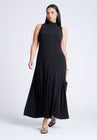ELOQUII Mock Sleeveless Maxi Dress - Black Onyx