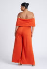 ELOQUII Off Shoulder Jumpsuit - Rooibos Tea