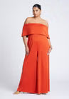 ELOQUII Off Shoulder Jumpsuit - Rooibos Tea
