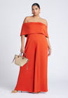 ELOQUII Off Shoulder Jumpsuit - Rooibos Tea