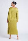 ELOQUII Cape Effect Plisse Dress - Avocado Oil