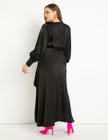 ELOQUII Satin Maxi Dress - Black Onyx