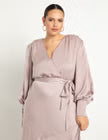 ELOQUII Satin Maxi Dress - Mauve