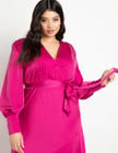 ELOQUII Satin Maxi Dress - Magenta