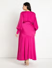 ELOQUII Satin Maxi Dress - Magenta