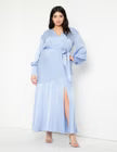 ELOQUII Satin Maxi Dress - Periwinkle