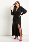 ELOQUII Satin Maxi Dress - Black Onyx