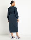ELOQUII Cross Front Midi Dress - Carbon