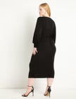 ELOQUII Cross Front Midi Dress - Totally Black