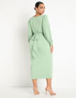 ELOQUII Cross Front Midi Dress - Basil