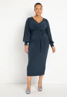 ELOQUII Cross Front Midi Dress - Carbon