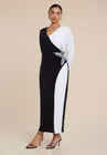 ELOQUII Colorblock Embellished Maxi Dress - Black Onyx Bright White