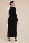 ELOQUII Colorblock Embellished Maxi Dress - Black Onyx Bright White