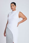 ELOQUII Funnel Neck Knit Dress With Sequin - Jet Stream