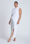 ELOQUII Funnel Neck Knit Dress With Sequin - Jet Stream