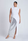 ELOQUII Funnel Neck Knit Dress With Sequin - Jet Stream
