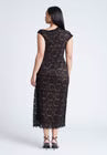 ELOQUII Lace Fitted Midi Dress - Black Onyx
