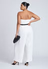 ELOQUII Tuxedo Jumpsuit - White With Black