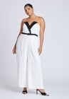 ELOQUII Tuxedo Jumpsuit - White With Black