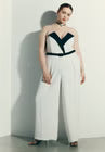ELOQUII Tuxedo Jumpsuit - White With Black