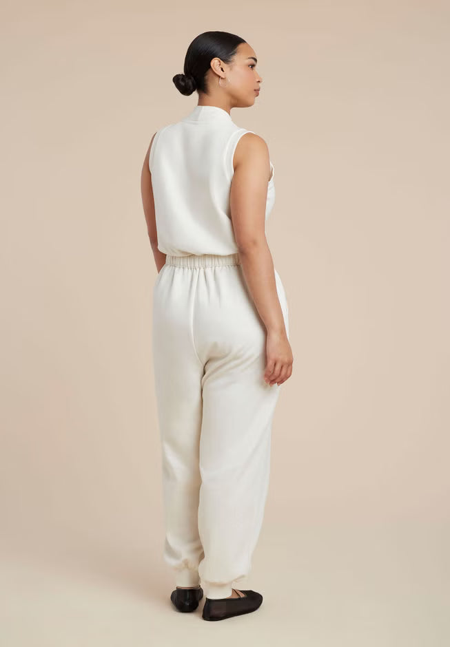 ELOQUII Sleeveless Knit Jumpsuit - Sugar Swizzle