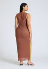 ELOQUII Printed Mesh Dress With Shirring - Fragile Sprout