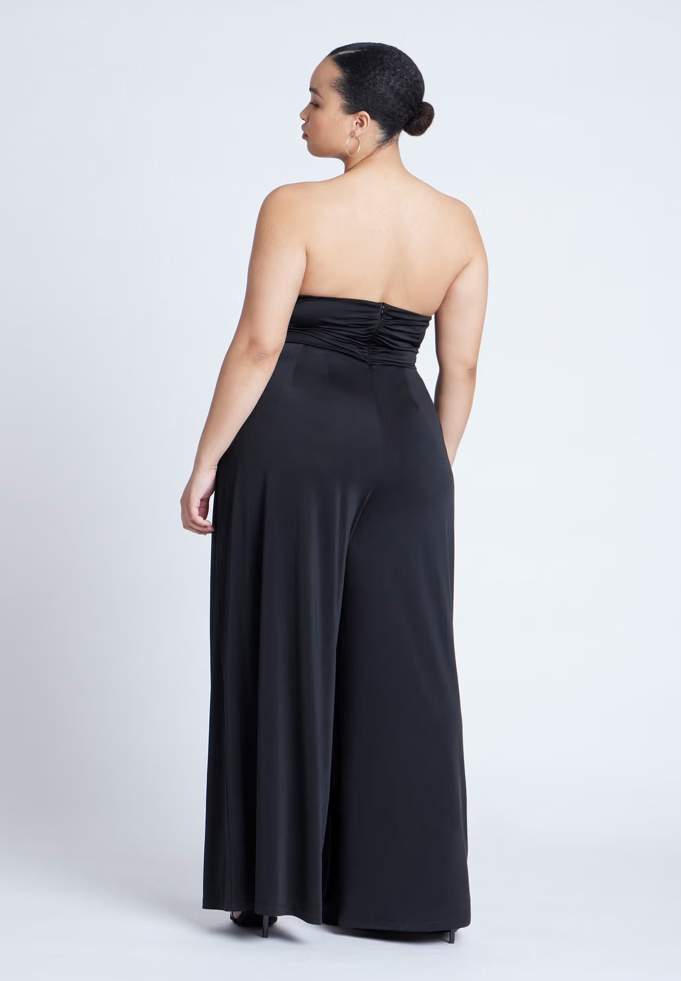 ELOQUII Twist Detail Jumpsuit With Cutout - Black Onyx