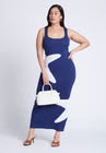 ELOQUII Intarsia Column Dress - Seaside Starfish