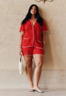 ELOQUII Crochet Knitted Short - Flame Scarlet