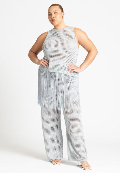 ELOQUII Metallic Crochet Pant - Metallic