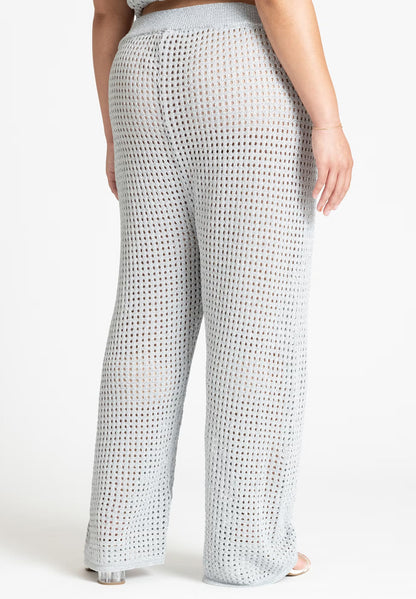 ELOQUII Metallic Crochet Pant - Metallic
