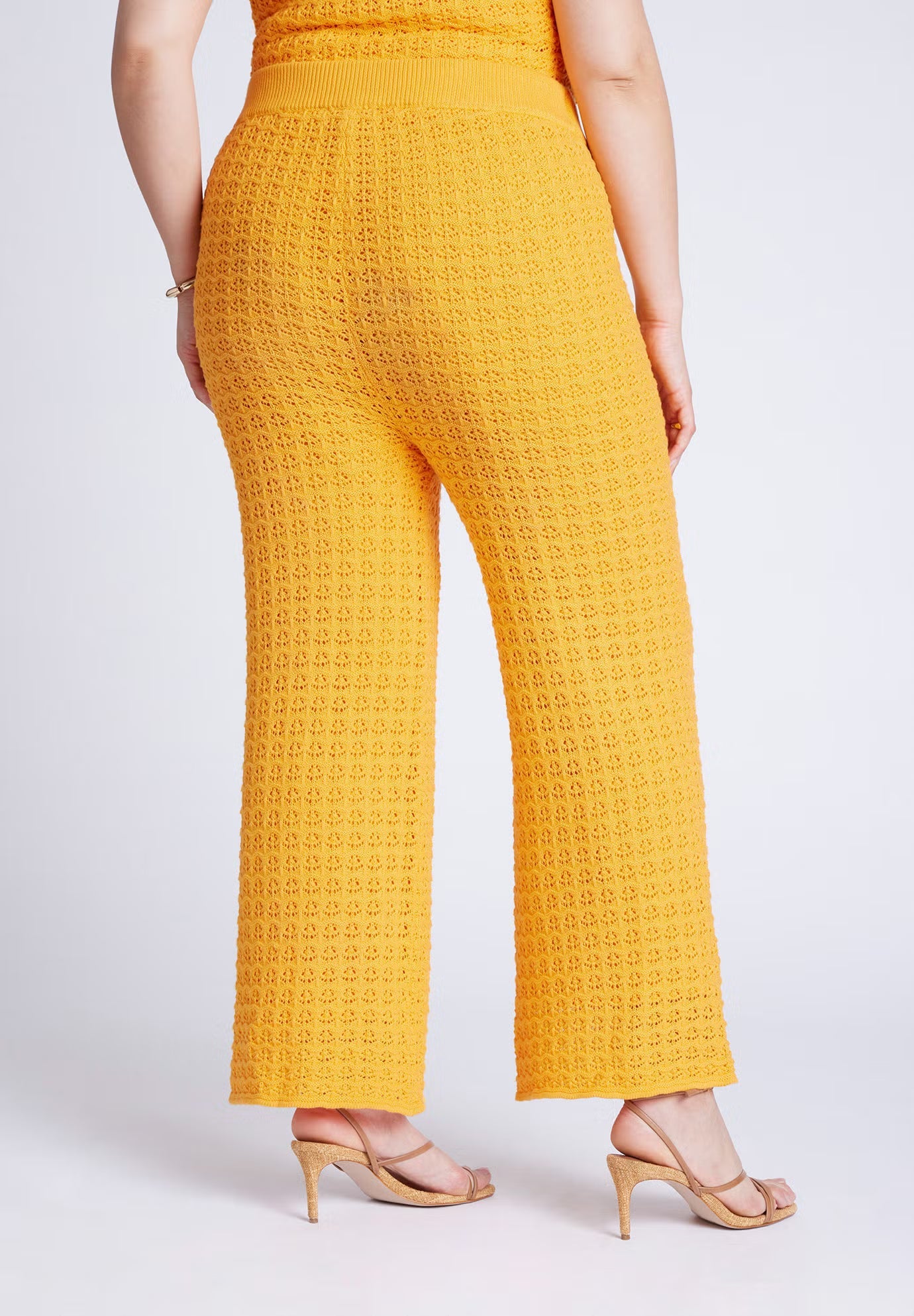 ELOQUII Crochet Knit Pant - Radiant Yellow