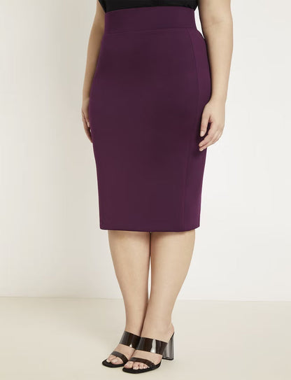 ELOQUII Neoprene Pencil Skirt - Potent Purple