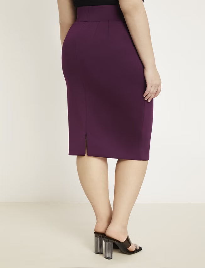 ELOQUII Neoprene Pencil Skirt - Potent Purple