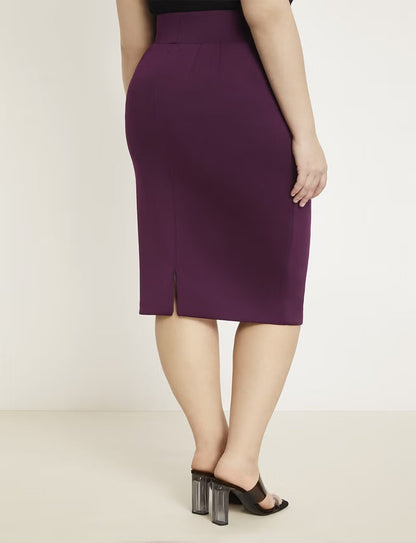 ELOQUII Neoprene Pencil Skirt - Potent Purple