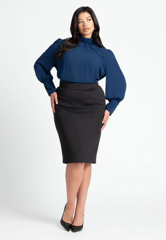 ELOQUII Neoprene Pencil Skirt - Black Onyx