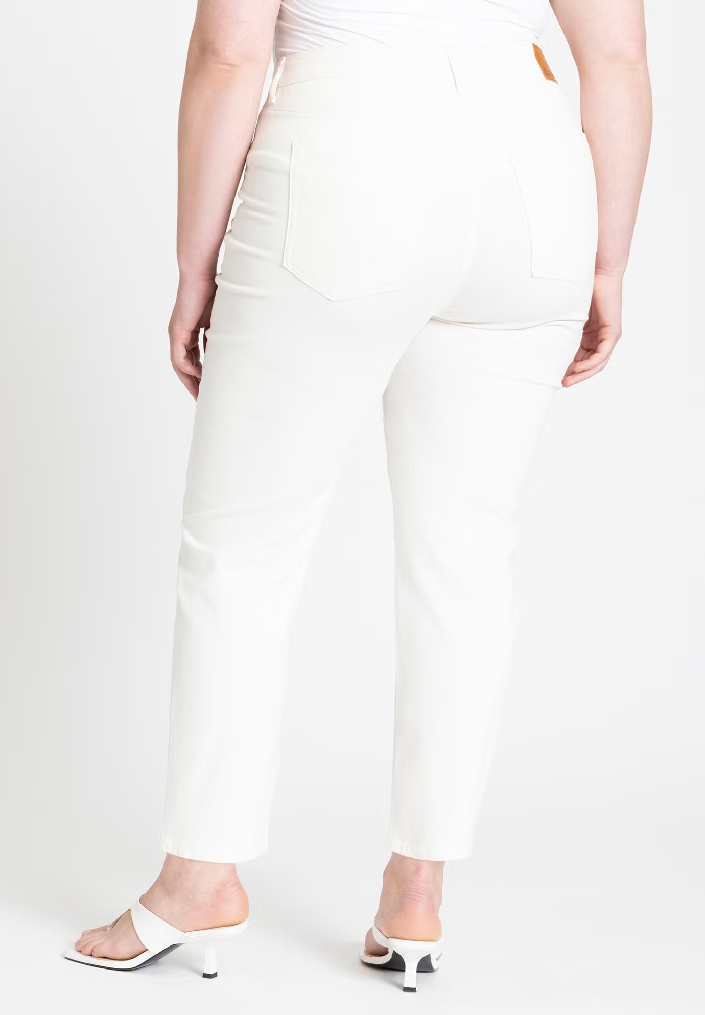 ELOQUII The Leigh Super Stretch Slim Leg Jean - White
